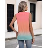 image:imageZeagoo Womens Tank Tops 2026 Sleeveless Pleated V Neck Loose Fit Summer Clothes Flowy Boho ShirtsOmbre Jb218