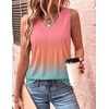 image:imageZeagoo Womens Tank Tops 2026 Sleeveless Pleated V Neck Loose Fit Summer Clothes Flowy Boho ShirtsOmbre Jb218