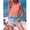 image:imageZeagoo Womens Tank Tops 2026 Sleeveless Pleated V Neck Loose Fit Summer Clothes Flowy Boho ShirtsOmbre Jb218