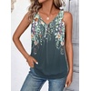 image:imageZeagoo Womens Tank Tops Loose Fit V Neck Ruched Sleeveless Tops Casual Basic Banded Shirts SXXLGrey Colorful Flower