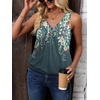 image:imageZeagoo Womens Tank Tops Loose Fit V Neck Ruched Sleeveless Tops Casual Basic Banded Shirts SXXLGrey Colorful Flower