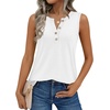 image:imageZeagoo Womens Tank Tops Summer Sleeveless Tops Loose Button Henley Shirts Crew Neck Dress Casual 2026 ClothesA White