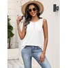 image:imageZeagoo Womens Tank Tops Summer Sleeveless Tops Loose Button Henley Shirts Crew Neck Dress Casual 2026 ClothesA White