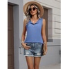 image:imageZeagoo Womens Tank Tops Summer Sleeveless Tops Loose Button Henley Shirts Crew Neck Dress Casual 2026 ClothesBlue