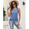 image:imageZeagoo Womens Tank Tops Summer Sleeveless Tops Loose Button Henley Shirts Crew Neck Dress Casual 2026 ClothesBlue