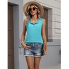 image:imageZeagoo Womens Tank Tops Summer Sleeveless Tops Loose Button Henley Shirts Crew Neck Dress Casual 2026 ClothesGreen
