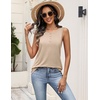 image:imageZeagoo Womens Tank Tops Summer Sleeveless Tops Loose Button Henley Shirts Crew Neck Dress Casual 2026 ClothesKhaki