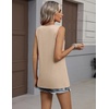 image:imageZeagoo Womens Tank Tops Summer Sleeveless Tops Loose Button Henley Shirts Crew Neck Dress Casual 2026 ClothesKhaki