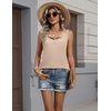 image:imageZeagoo Womens Tank Tops Summer Sleeveless Tops Loose Button Henley Shirts Crew Neck Dress Casual 2026 ClothesKhaki
