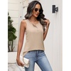 image:imageZeagoo Womens Tank Tops Summer Sleeveless Tops Loose Button Henley Shirts Crew Neck Dress Casual 2026 ClothesKhaki