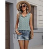 image:imageZeagoo Womens Tank Tops Summer Sleeveless Tops Loose Button Henley Shirts Crew Neck Dress Casual 2026 ClothesStriped Flower