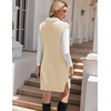 image:imageZeagoo Womens V Neck Sweater Vest Dress Oversized Sleeveless Casual Pullover Sweater Fall Winter Knit Slit Short DressApricot