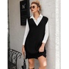 image:imageZeagoo Womens V Neck Sweater Vest Dress Oversized Sleeveless Casual Pullover Sweater Fall Winter Knit Slit Short DressBlack