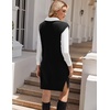 image:imageZeagoo Womens V Neck Sweater Vest Dress Oversized Sleeveless Casual Pullover Sweater Fall Winter Knit Slit Short DressBlack