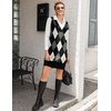 image:imageZeagoo Womens V Neck Sweater Vest Dress Oversized Sleeveless Casual Pullover Sweater Fall Winter Knit Slit Short DressBlack Diamond