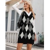 image:imageZeagoo Womens V Neck Sweater Vest Dress Oversized Sleeveless Casual Pullover Sweater Fall Winter Knit Slit Short DressBlack Diamond