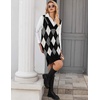 image:imageZeagoo Womens V Neck Sweater Vest Dress Oversized Sleeveless Casual Pullover Sweater Fall Winter Knit Slit Short DressBlack Diamond