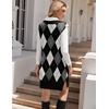 image:imageZeagoo Womens V Neck Sweater Vest Dress Oversized Sleeveless Casual Pullover Sweater Fall Winter Knit Slit Short DressBlack Diamond