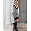 image:imageZeagoo Womens V Neck Sweater Vest Dress Oversized Sleeveless Casual Pullover Sweater Fall Winter Knit Slit Short DressBlack Houndstooth
