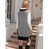 image:imageZeagoo Womens V Neck Sweater Vest Dress Oversized Sleeveless Casual Pullover Sweater Fall Winter Knit Slit Short DressBlack Houndstooth