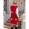 image:imageZeagoo Womens V Neck Sweater Vest Dress Oversized Sleeveless Casual Pullover Sweater Fall Winter Knit Slit Short DressChristmas