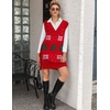 image:imageZeagoo Womens V Neck Sweater Vest Dress Oversized Sleeveless Casual Pullover Sweater Fall Winter Knit Slit Short DressChristmas