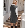 image:imageZeagoo Womens V Neck Sweater Vest Dress Oversized Sleeveless Casual Pullover Sweater Fall Winter Knit Slit Short DressDark Grey