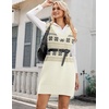 image:imageZeagoo Womens V Neck Sweater Vest Dress Oversized Sleeveless Casual Pullover Sweater Fall Winter Knit Slit Short DressFair Isle