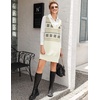 image:imageZeagoo Womens V Neck Sweater Vest Dress Oversized Sleeveless Casual Pullover Sweater Fall Winter Knit Slit Short DressFair Isle