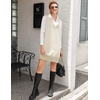 image:imageZeagoo Womens V Neck Sweater Vest Dress Oversized Sleeveless Casual Pullover Sweater Fall Winter Knit Slit Short DressLight Khaki Houndstooth