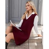 image:imageZeagoo Womens V Neck Sweater Vest Dress Oversized Sleeveless Casual Pullover Sweater Fall Winter Knit Slit Short DressWine Red