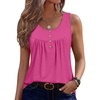 image:imageZeagoo Tank Top for Women 2026 Summer Loose Fit Sleeveless Pleated Flowy Floral Tunic Dressy BlouseRose Red