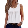 image:imageZeagoo Tank Top for Women 2026 Summer Loose Fit Sleeveless Pleated Flowy Floral Tunic Dressy BlouseWhite