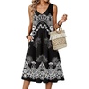 image:imageZeagoo Women Summer Casual Dresses 2026 Sleeveless Midi Pleated Tank Sundress with Pockets V Neck A Line Swing Tshirt DressEthnic Black White
