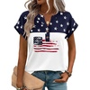 image:imageZeagoo Women Tops Summer Short Sleeve T Shirts V Neck Dressy Casual Work Blouses Fashion Boho Clothes S3XLGq39