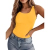 image:imageZeagoo Womens Double Lined Square Neck Tank Top Sleeveless Basic Crop Tops Trendy Going Out TopsYellow