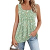 image:imageZeagoo Womens Summer Tank Tops 2026 Pleated Square Neck Loose Fit Casual Flowy Tunic Sleeveless ShirtsXh534