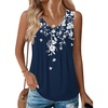 image:imageZeagoo Womens Tank Tops 2026 Sleeveless Pleated V Neck Loose Fit Summer Clothes Flowy Boho ShirtsFloral Sf103