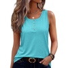 image:imageZeagoo Womens Tank Tops Summer Sleeveless Tops Loose Button Henley Shirts Crew Neck Dress Casual 2026 ClothesGreen