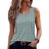 image:imageZeagoo Womens Tank Tops Summer Sleeveless Tops Loose Button Henley Shirts Crew Neck Dress Casual 2026 ClothesStriped Flower