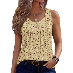image:imageZeagoo Tank Top for Women 2026 Summer Loose Fit Sleeveless Pleated Flowy Floral Tunic Dressy BlouseZsf352