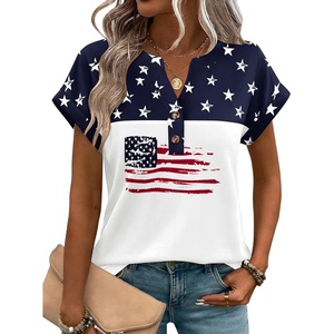 image:imageZeagoo Women Tops Summer Short Sleeve T Shirts V Neck Dressy Casual Work Blouses Fashion Boho Clothes S3XLGq39