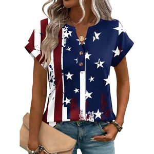 image:imageZeagoo Women Tops Summer Short Sleeve T Shirts V Neck Dressy Casual Work Blouses Fashion Boho Clothes S3XLGq41