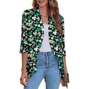 image:imageZeagoo Womens Open Front Cardigan 2026 Spring Summer Lightweight 34 Sleeve Draped Ruffles Cardigans S3XLZw559