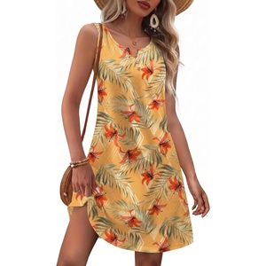 image:imageZeagoo Womens Summer Dresses V Neck Sleeveless Sundresses Boho Beach Dress with Pockets A Line Tshirt Tank DressZw96