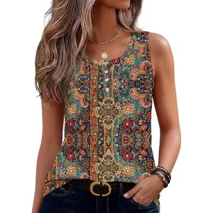 image:imageZeagoo Womens Tank Tops Summer Sleeveless Tops Loose Button Henley Shirts Crew Neck Dress Casual 2026 ClothesAa Mz721