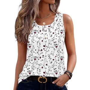 image:imageZeagoo Womens Tank Tops Summer Sleeveless Tops Loose Button Henley Shirts Crew Neck Dress Casual 2026 ClothesFloral
