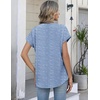 image:imageZeagoo Blouses for Women Short Sleeve Business Casual Button Down Shirts V Neck Work Office Striped Ladies Tops