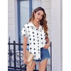 image:imageZeagoo Short Sleeve Summer Tops for Women Casual Button Down Shirts SolidStriped Business Work BlousesJh599