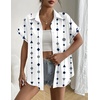 image:imageZeagoo Short Sleeve Summer Tops for Women Casual Button Down Shirts SolidStriped Business Work BlousesJh599